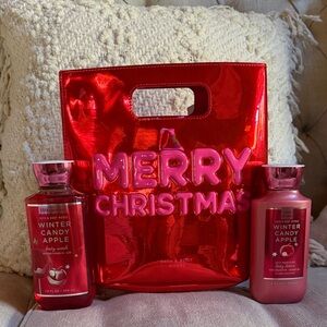 Bath & Body Works Winter Candy Apple Gift Set with Christmas Bag